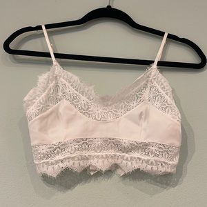 For love and lemons white lace crop top